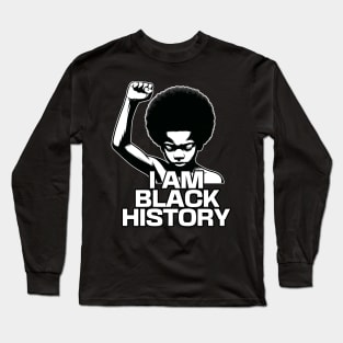 I Am Black History Black Boy Kids Long Sleeve T-Shirt